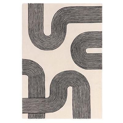 Tappeto moderno tufted a mano in lana Nero 120x170 cm