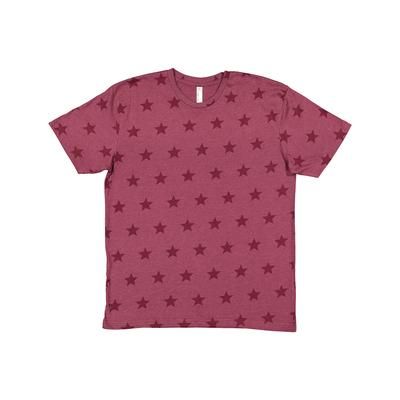 Code Five 3929 Men's Mens' Star T-Shirt in Burgundy size Small | Cotton LA3929