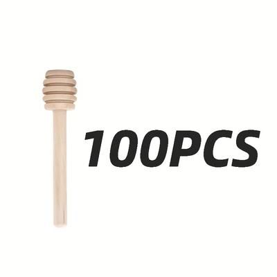 TEMU 50pcs/100pcs Practical Wooden Honey Long Stick Supplies Honey Kitchen Tools