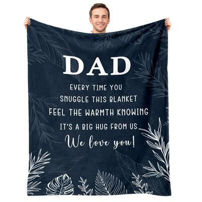 TEMU Cozy Flannel Fleece Throw Blanket With Dad Message – Soft, Warm, And Machine Washable – Father's Day, Family Bonding, And Everyday , Dad Gift Flannel Fleece