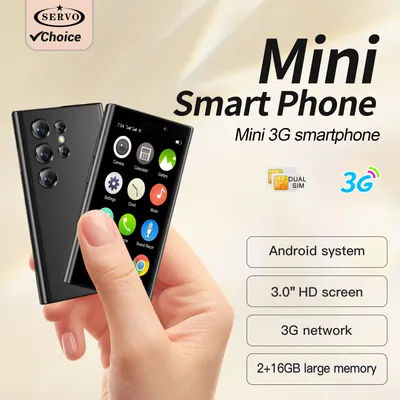 SERVO S26 3G WCDMA Mini Smartphone Dual SIM Android 9.0 2GB+16GB 3.0'' HD WIFI Google Play Face Unlock Small Mobile Phone Type-C