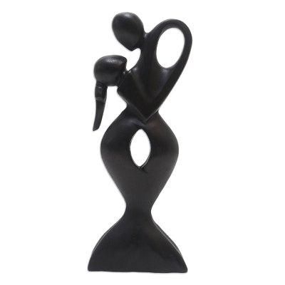 Wood sculpture, 'Soul Embrace'