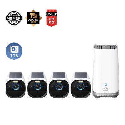 eufyCam S3 Pro 4-Cam Kit + 1 TB Hard Drive White