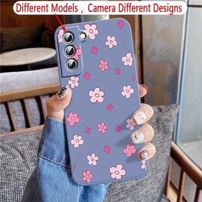 TEMU Butterfly Knot Flower Print For Galaxy S24 S23 S22 S21 S20 S10 S10e Lite Plus Fe 5g Straight Edge Phone Case Cover