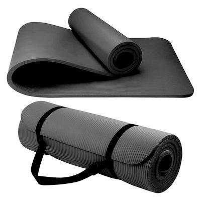 TEMU Yoga Mat Unisex Non-slip Thick Foam Fitness Exercise Mat (10mm) Lightweight Home Gym Workout Equipment For Yoga, Pilates, Stretching, Gymnastics Training & Camping (black)