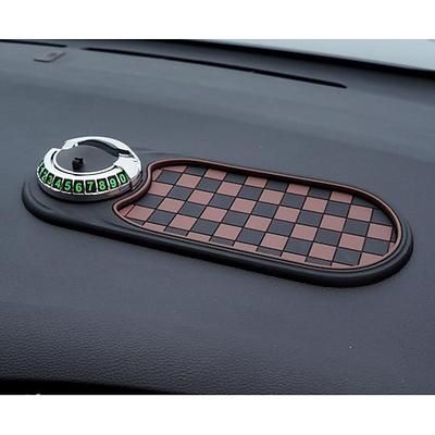 Tappetino antiscivolo multifunzione per auto, nuovo supporto multifunzionale per telefono cellulare da cruscotto, tappetino antiscivolo universale girevole per cruscotto auto con numero di parcheggio