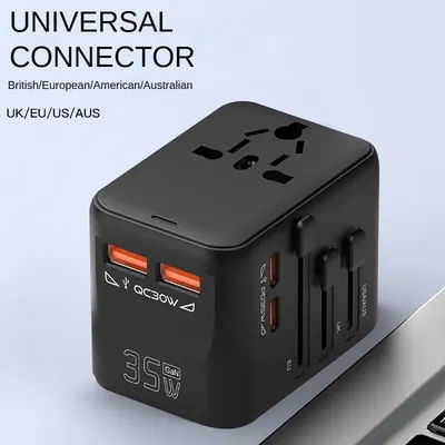 The New 35W GAN Universal Adapter Plug Is a Multi-Functional Travel Socket Converter That Can Be Used In Multiple Ways