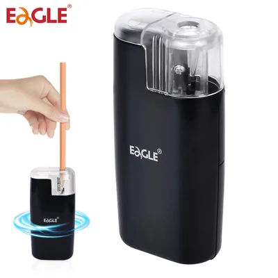 EAGLE Electric Pencil Sharpener for Artists Kids Adults Colored Pencils Battery-Operated, Portable, Manual/Electric Compatible