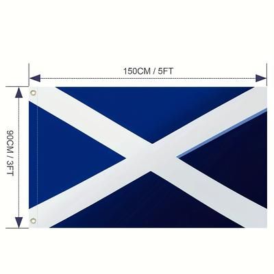 TEMU 1pc Scottish Flag - Polyester Yard Banner With 's Design, Outdoor Decor, Patio Artwork, And Patriotic Celebrations, Patriotic Yard Decor | Traditional | Durable Outdoor Banner, Decor