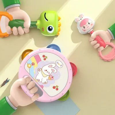 2/1 pièces Instruments de musique bébé 0 12 mois jouets Montessori musique tambour hochet enfants début jeu éducatif pour garçon fille