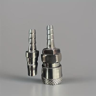 TEMU Pair Of 8mm Hose Quick Release Connectors, Metallic, Male/female, Plug Type, No Electricity Required