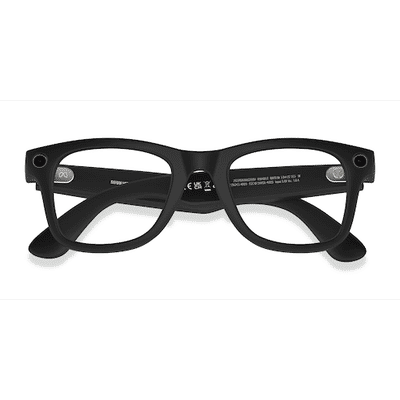 Unisex s square Matte Black Plastic Prescription sunglasses - Eyebuydirect s Ray-Ban Meta Wayfarer