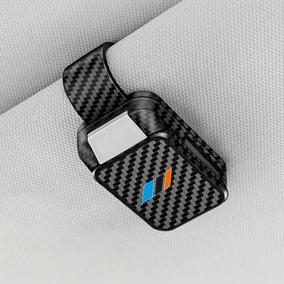 TEMU Sports Carbon Fiber Pattern Car Visor Glasses Clip For Car, Fashion Glasses Storage Glasses Collection Glasses Box, Suitable For German, French, Italian, Japanese, Korean And American Car Brands.