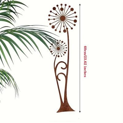 TEMU Garden Decor - Floral Metal Yard Stake, Christmas, Easter, Day, Best Gift For , No Electricity Or Battery Needed, Outdoor Decoration, Garden Decorations