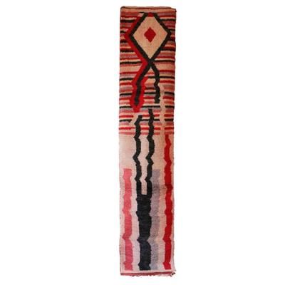 Tappeto berbero marocchino in pura lana 71 x 353 cm