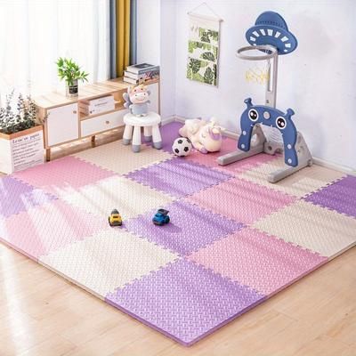 TEMU 16pcs Eva Foam Mat Yoga And Gymnastics Mat Is Suitable For , Indoor Bedroom, Foam Mat, Splicing Lock, Jigsaw, Waterproof And Fall Resistant Mat