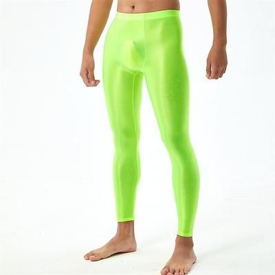 Pantaloni Leggings Tinta unica Finitura lucida Brillante Feticismo della pelle Effetto bagnato Per uomo Costume per Discoteca Parata dell'Orgoglio Mese dell'orgoglio Halloween Carnevale Adulti