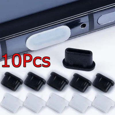 Silicone Dust Plug for Type-C Charging Port Cover Soft Rubber Dustproof Plugs 10/1pcs Phone Dust Plug Charm for Samsung Huawei
