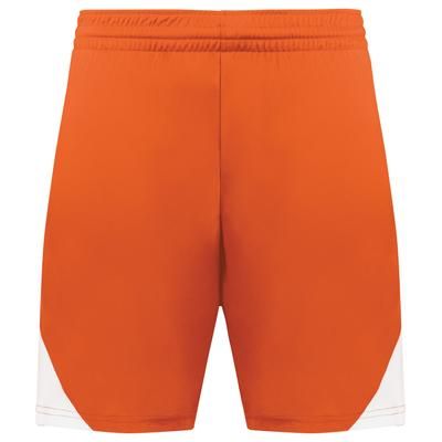 Augusta Sportswear 1736 Step-Back Modern Fit Basketball Shorts in Orange/White size Large | Polyester