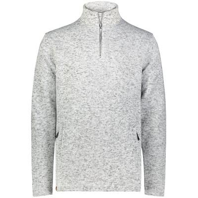 Holloway 223540 Alpine Sweater Fleece 1/4 Zip Pullover in Silver Heather size Small | Polyester