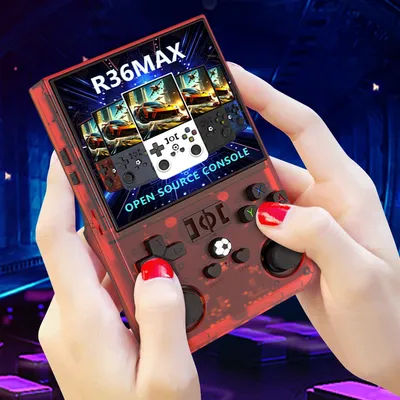 R36MAX Retro Handheld Game Console 4000mAh Battery 4.0in HD IPS Screen Portable Mini Retro Handheld Game Console for Kids Adults