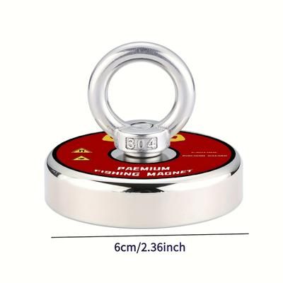 TEMU 300 Lbs Pulling Force Fishing Magnets, Diameter 2.36inch(60mm), Suitable For River And Magnet Fishing, Neodymium Magnet Set