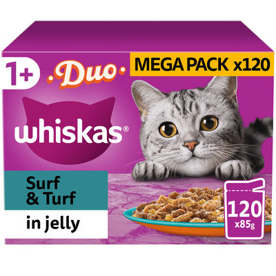 TEMU 120 X 85g Whiskas 1+ Duo Mixed Adult Wet Cat Food Pouches