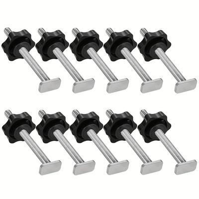 TEMU M8 Plum Hand-tightened T-type Screw 5pcs Set/10pcs Set Pure Copper Nut 100mm Long T-type Screw, Suitable For 19mm/30/45 Type Woodworking Track