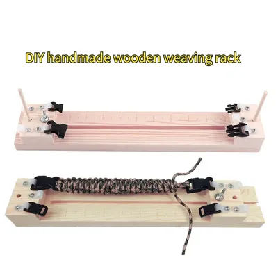 Wood Paracord Jig, Adjustable Length Paracord Jig Bracelet Maker DIY Hand Knitting Bracelets Necklaces