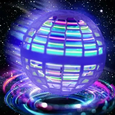 Flying Ball Children's Hand Controlled Color LED Cosmic Globe 360 °Rotating Suspension Ball Suitable for Indoor and Outdoor Toy