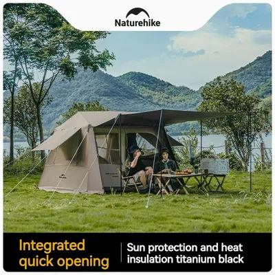 Naturehike Village 6.0 Automatic Tent Camping One Touch Tent 4-8 People 150D Titanium Black Glue Outdoor Waterproof Double Layer
