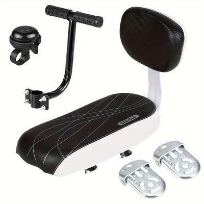 TEMU Four-piece Accessories Set, Mountain Bike Rear Seat Sponge Pad, Seat Board, Bicycle Backrest Accessories Electric Bicycle Tool Kit, Including Seat Cushion And Backrest, Handlebars, Pedals, Bell