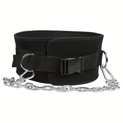 TEMU Adjustable D-ring Weightlifting Waist Belt - Black Pa Material, Support For Squats, Deadlifts & Strength Training, Durable & With Closure, Weightlifting Accessorie
