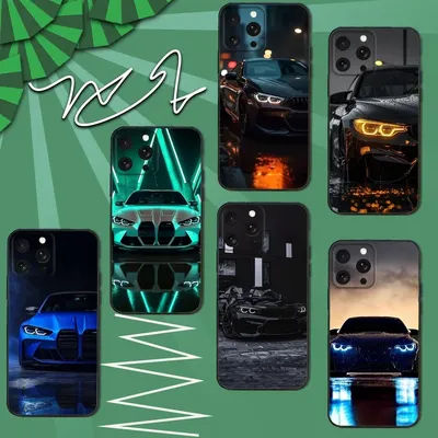 Coque de téléphone de voiture bleu rouge B-bmw-ES, pour iPhone 16e,16,15,14,13,12,11,Pro,X,XS,Max,XR,Plus,Mini, coque noire souple