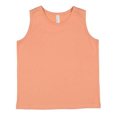 LAT 6123 Youth Fine Jersey Tank Top in Sunset size Large | combed ringspun cotton fine jersey