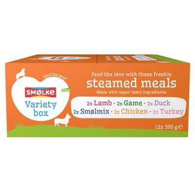 Smølke Steamed Meals 12 x 395 g Umido per cane - Mix "Varietà" (6 varianti)