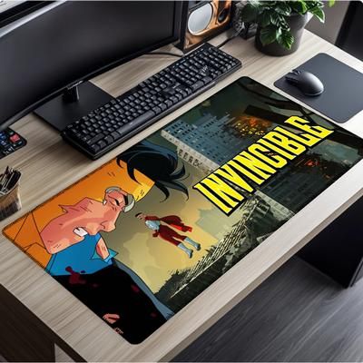 TEMU 1pc Large Size Anti-slip Gaming Mouse Pad - Ultra-thick, Smooth & Comfortable For Office Use, Vibrant Anime Design With Text, Office Desk Mat | Anime Desk Mat | Desk Mat, Desk Pad