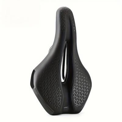 TEMU Lightweight, Ventilated Bike Seat - Pu Foam Cushion With Anti-slip Texture, Ideal For Mountain And Road Bikes, Unisex Adult, Light Brown Frame, Road Bike Seat