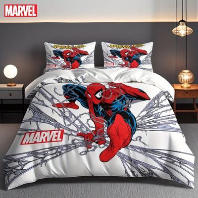TEMU 3pcs Spiderman Patterned Bedding Sets, Quilt Covers & Pillowcases For All Bedroom Decoration - Soft And Comfortable, Quilt & Pillow Not Included