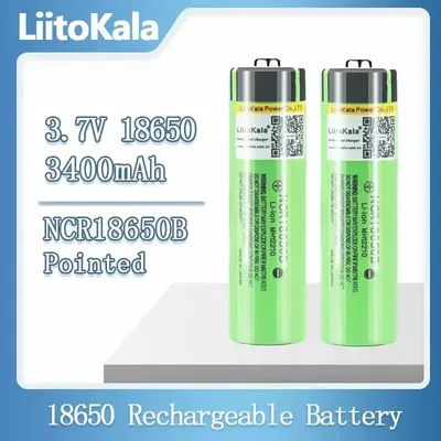 liitokala 100% Original NCR18650B 3.7v 3400mah Lithium Rechargeable Battery For Flashlight Toys batteries (NO PCB)