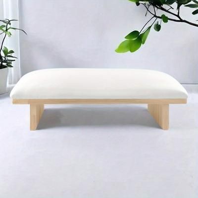 TEMU 1pc Wooden Nail Art Hand Pillow For Nail Studio, Nail Armrest, 13.8inch*4.7inch*4.5inch, Nail Pa