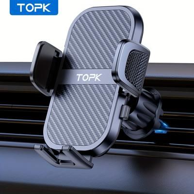 TEMU Topk Air Vent Car Mount, [big Phones & Thick Case Friendly ] Cell Phone Holder For Car Hands Free Clamp Cradle Vehicle Compatible With All Phones