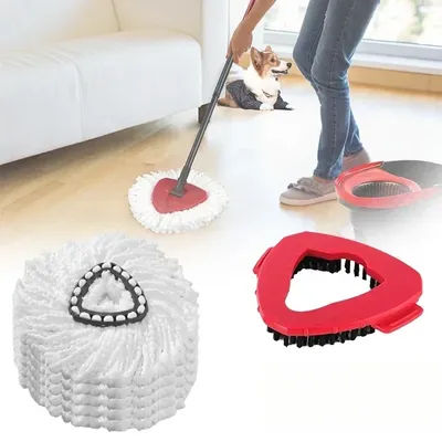 For O-cedar and Vileda EasyWring 1 Tank System Washable Mop Pad Triangle Rotating Mop Head Base Scrub Mop Brush Head Accessories