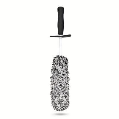 TEMU Microfiber Car Wheel Brush - Gentle Tire Cleaning And Dusting Tool, Essential For Car Maintenanc