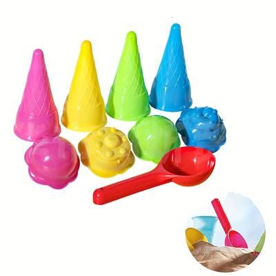 TEMU Sand Toys Outdoor Cream Cones Scoop Set Bath Toys Sand Mold Toy (random Color)