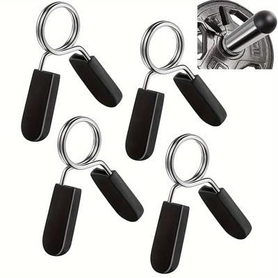 TEMU 4/6pcs Stainless Steel Weight Lifting Clips, 1 Inch Weight Clips, 1 Inch Barbell Clips, Smooth Bump Handle Grips For Heavy Duty Training