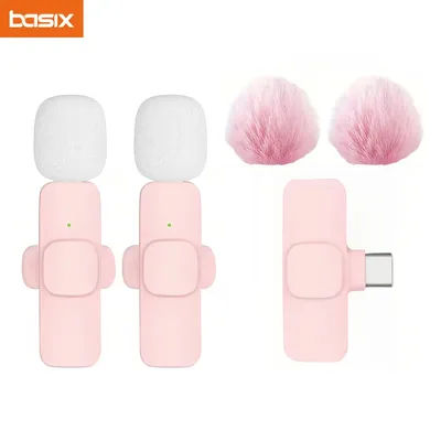 Wireless Lavalier Microphone for Type-C Smartphones mini Mic for Vlogging TikTok Facebook Videos Microphones Audio Recording