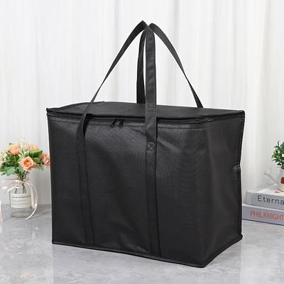 TEMU Xl Insulated Bag: Keeps Items Hot Or Cold For Hours - Reusable Cooler Bag, Portable And Durable With Zipper Closure. Suitable For Camping, Parties, And Festive Occasions