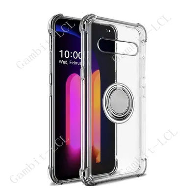 For LG V60 ThinQ 5G V60ThinQ 2020 6.8" LM-V600, A001LG Back Ring Holder Bracket Phone Cover TPU Soft