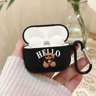 Étui imprimé ours pour Airpods Pro, étui en silicone pour écouteurs, Funda Apple Airpods Pro2 Air Pods 4 3 2 1, housses de protection pour chargement